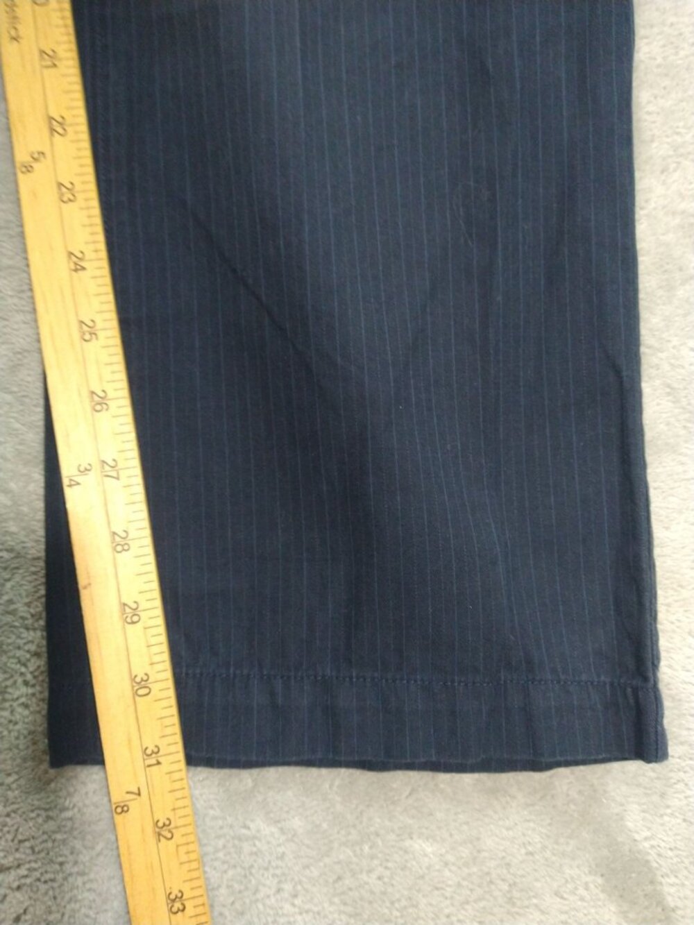 Banana Republic Pants Mens 38x32 Blue Striped Chino Kentfield Flat Front Cotton - Picture 5 of 10